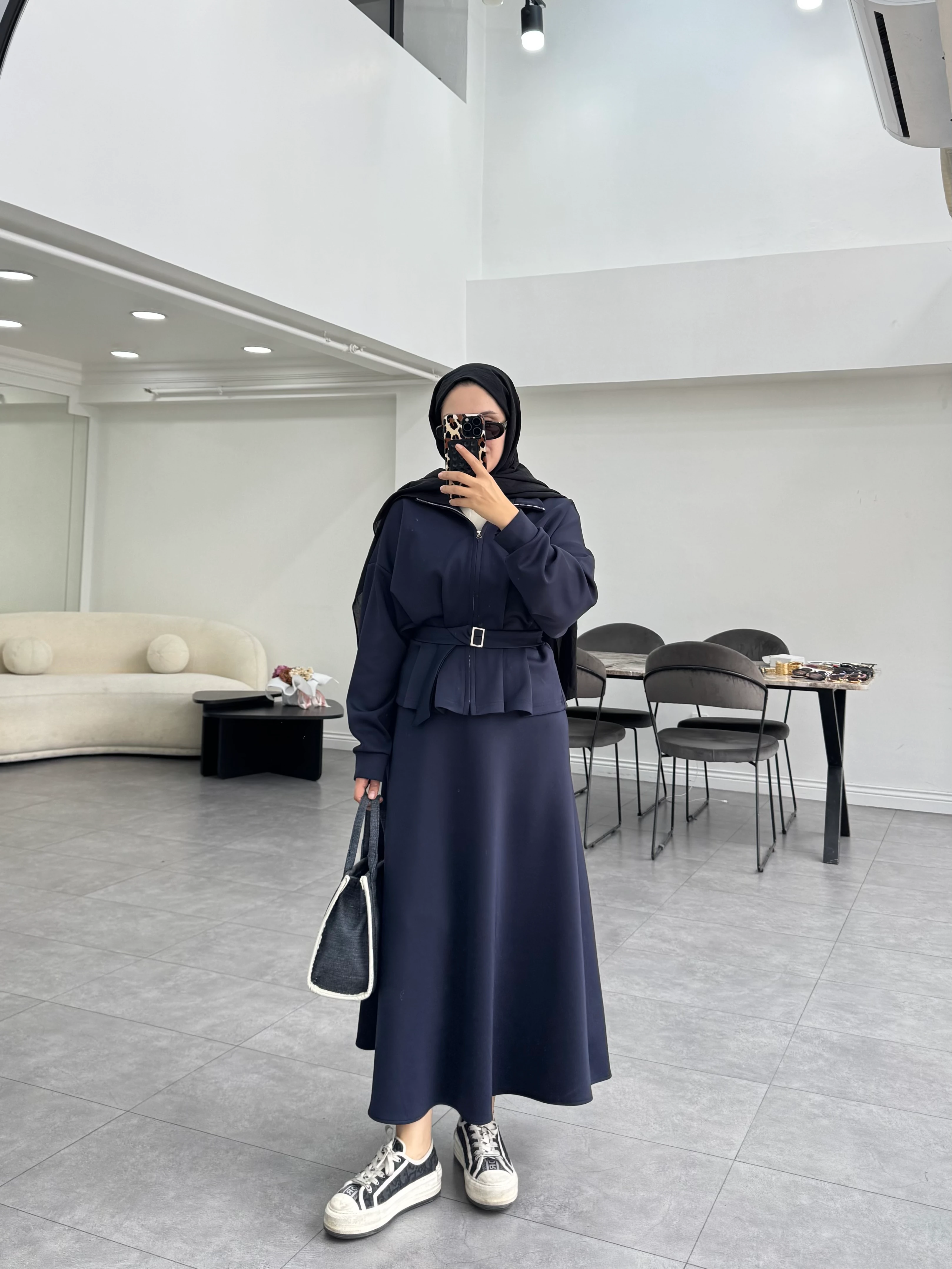 Sualla Etekli Takım Lacivert