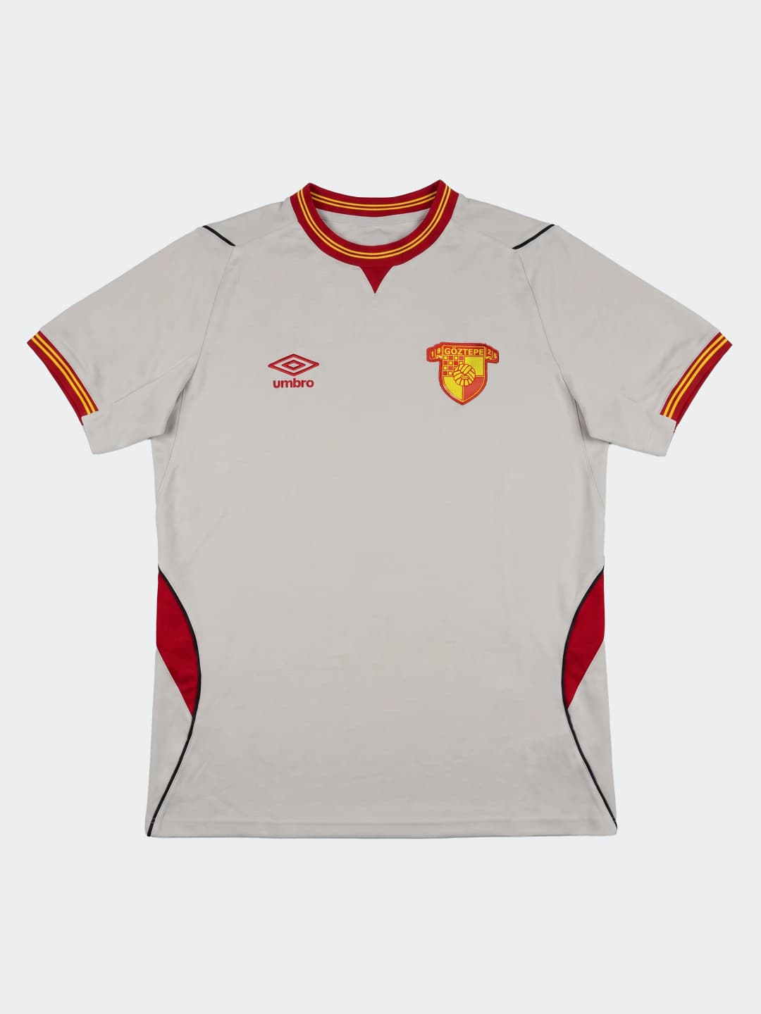Göztepe Umbro Kamp Çizgili Yaka Gri Tişört