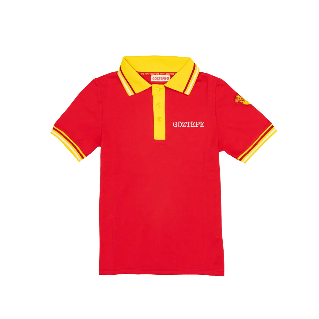 Göztepe Kırmızı Polo Yaka Kadın Tişört