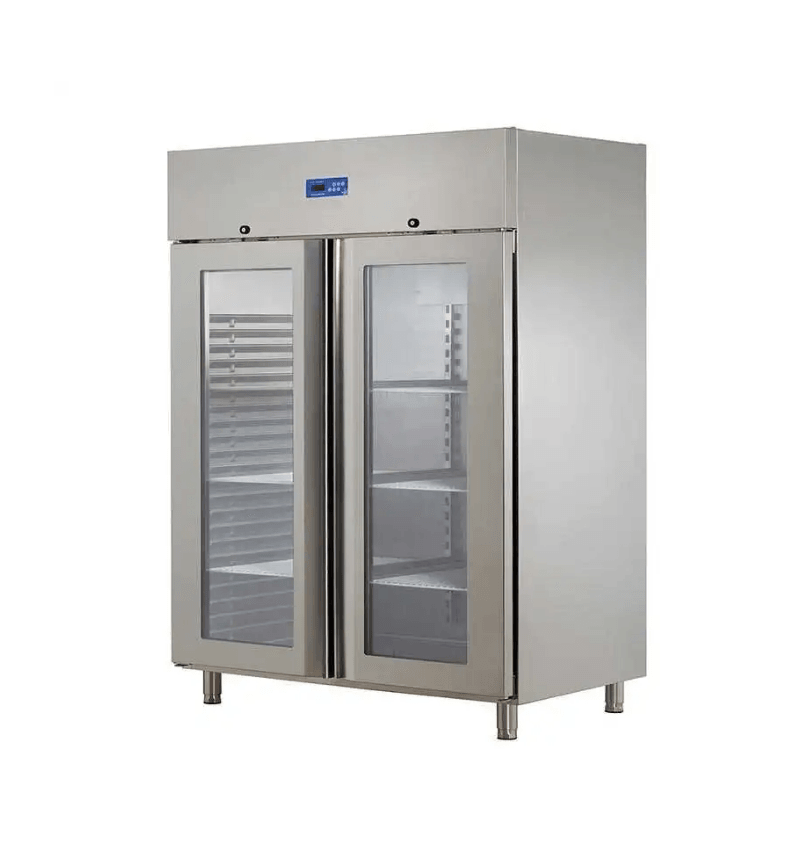 Öztiryakiler Monoblok Çift Cam Kapılı, Dik Tip Buzdolabı, Gn 1200 NMV Model, 304 Kalite
