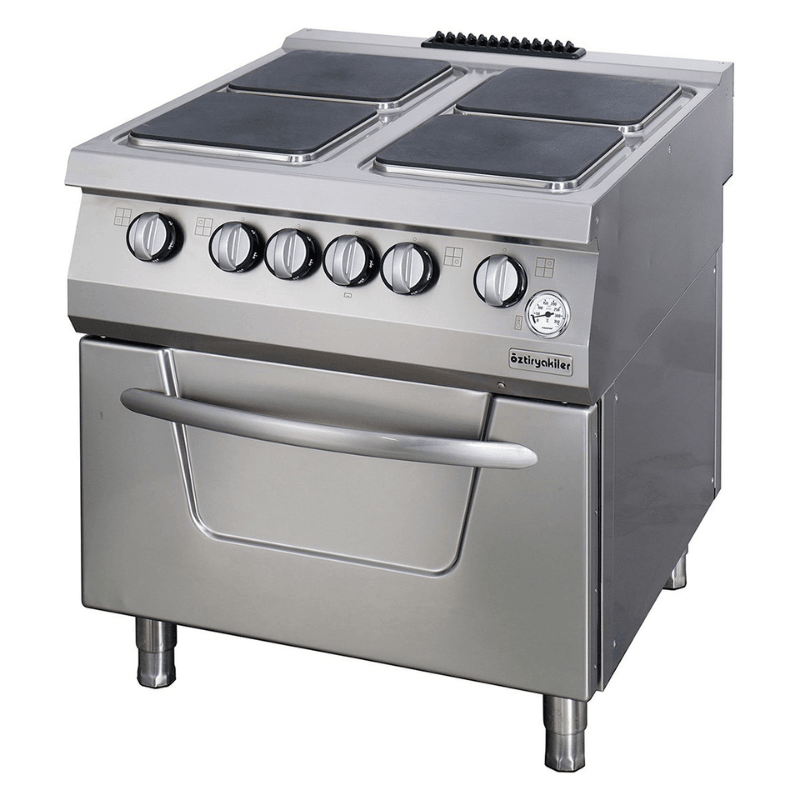 ÖZTİRYAKİLER Kuzine Fırınlı 900 Seri Elektrikli 4 Kare Plate 80x90x85 Elektrikli