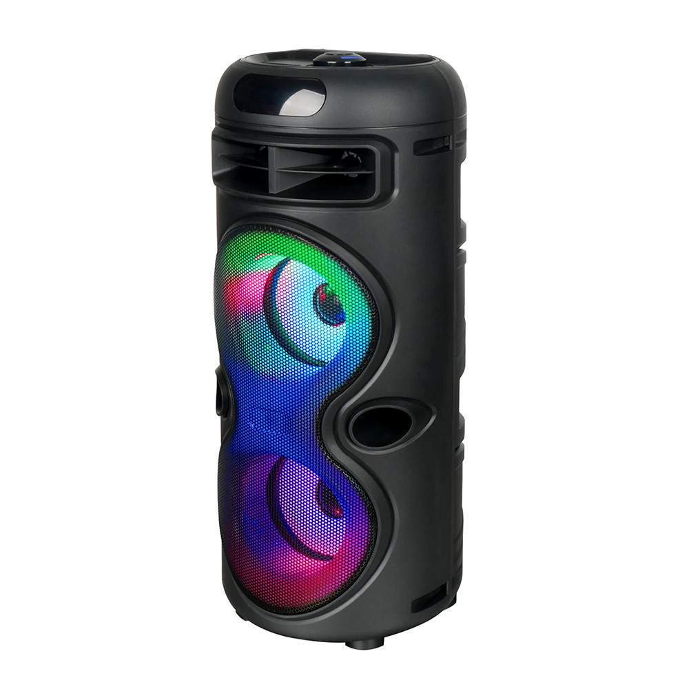 Zore GD-2402 Dijital LED Göstergeli FM Radyolu Mikrofonlu RGB TWS Çift 4 inç Stereo Bass Kablosuz Karaoke Hoparlör