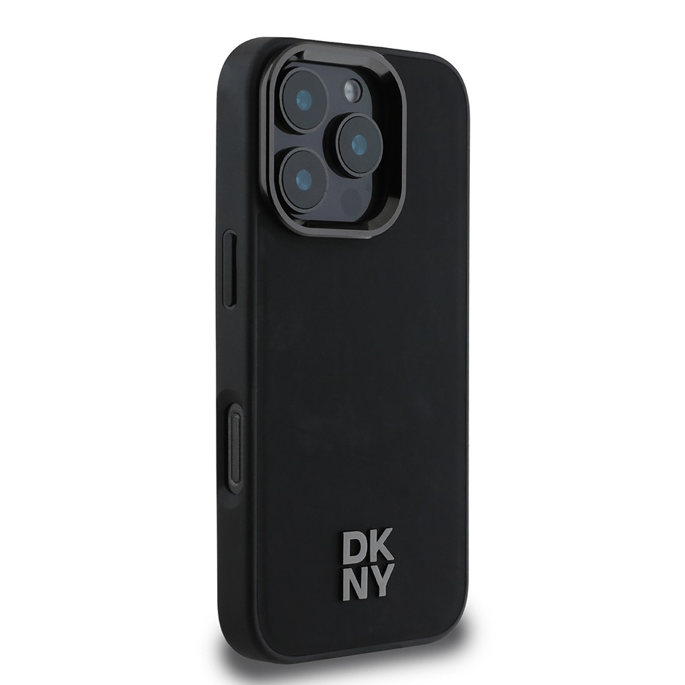 iPhone 16 Pro Kılıf DKNY Orjinal Lisanslı Magsafe Şarj Özellikli Metal Logolu PU Deri Plain Kılıf