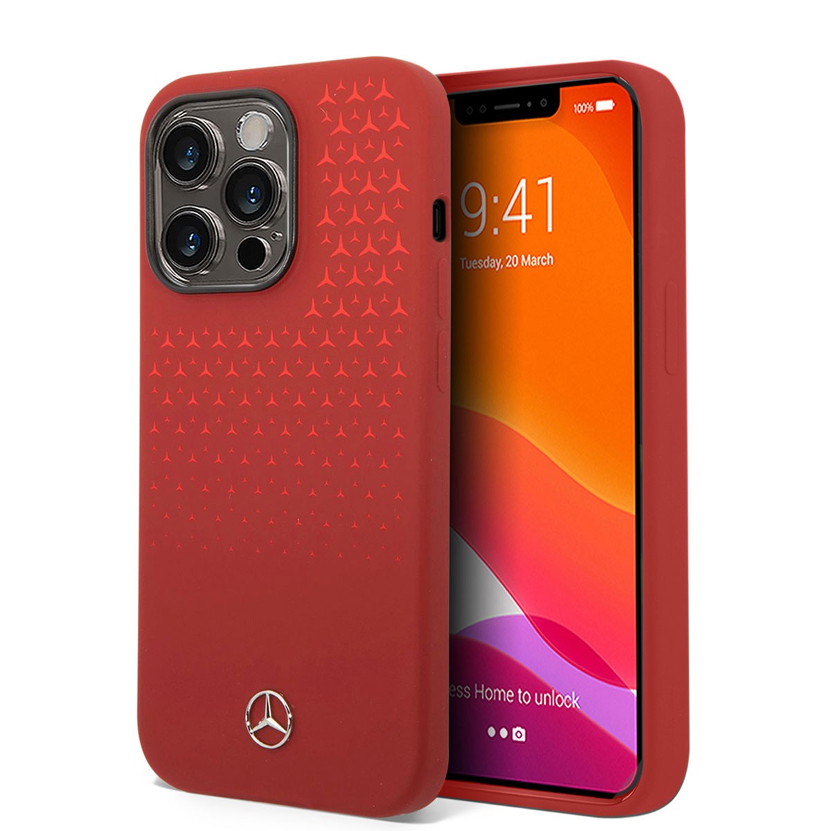 iPhone 14 Pro Max Kılıf Mercedes Benz Dikey Gradient Yıldızlı Silikon Kılıf