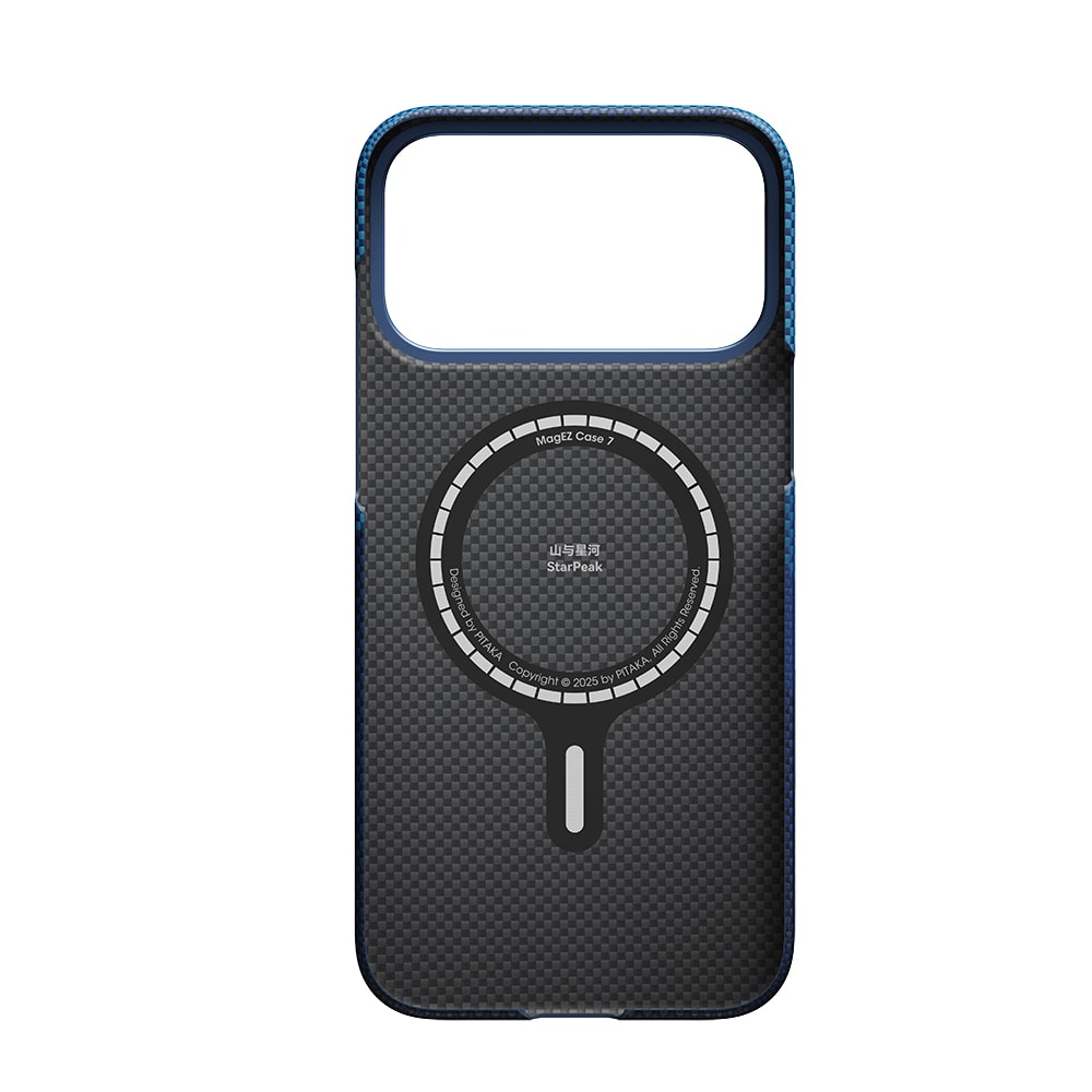 Apple iPhone 17 Pro Kılıf M-safe Şarj Özellikli Aramid Fiber Pitaka Tactile Woven Starpeak Serisi Over The Horizon Kapak