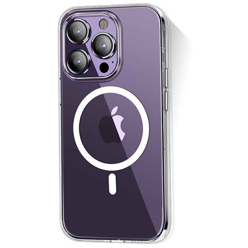 iPhone 14 Pro Max Kılıf Magsafe Şarj Özellikli Transparan Sert PC Wlons Pita Kılıf