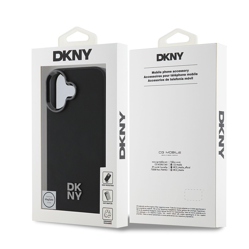 iPhone 16 Kılıf DKNY Orjinal Lisanslı Magsafe Şarj Özellikli Metal Logolu PU Deri Plain Kılıf