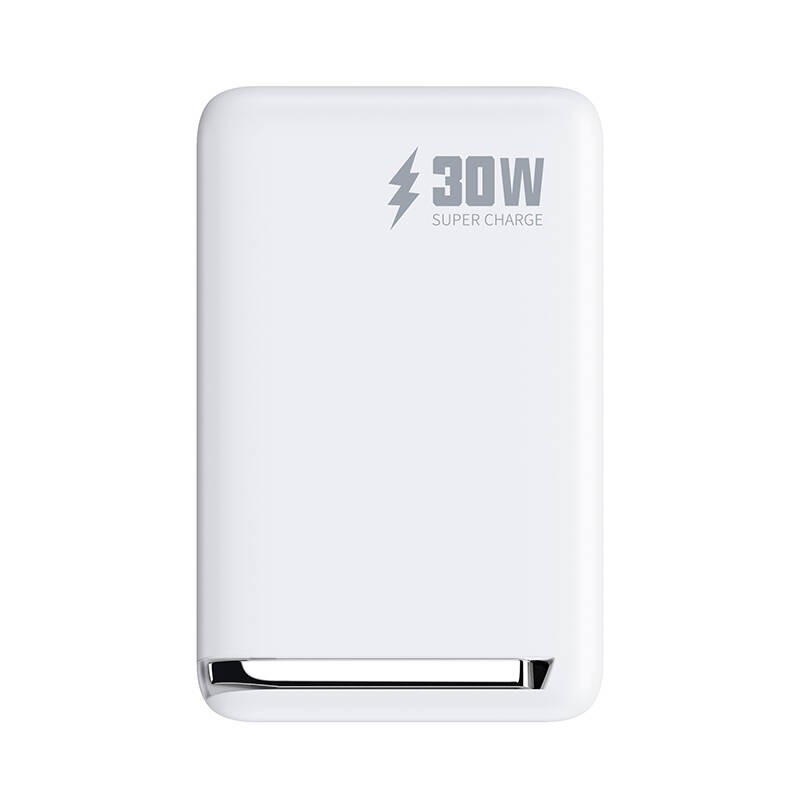 Wiwu Wi-P031 Qi2 Şarj Teknolojili LED Işık Göstergeli Standlı 30W Taşınabilir Magsafe Wireless Powerbank 10.000mAh