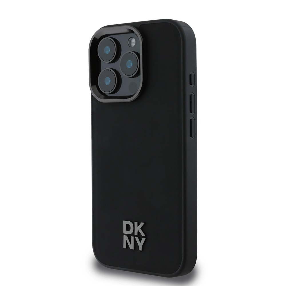 iPhone 16 Pro Max Kılıf DKNY Orjinal Lisanslı Magsafe Şarj Özellikli Metal Logolu PU Deri Plain Kılıf