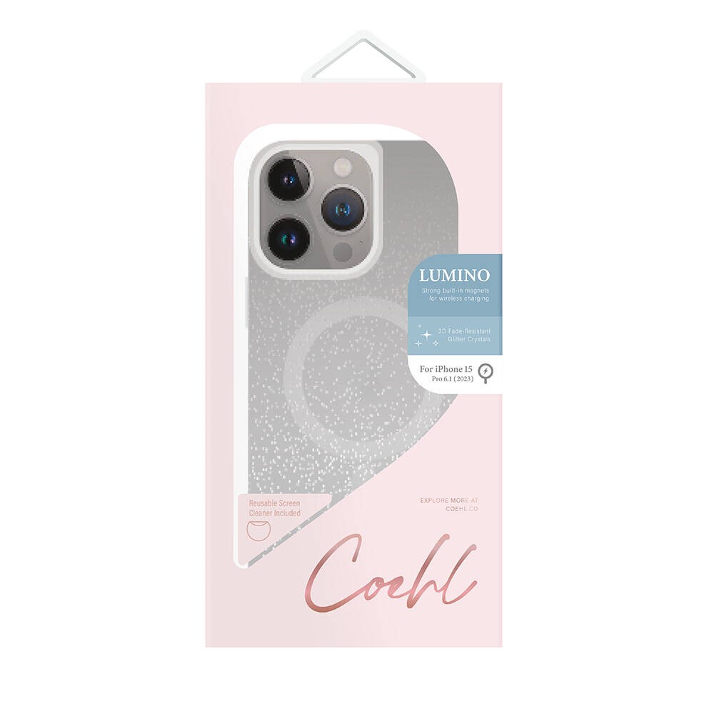 iPhone 15 Pro Kılıf Magsafe Şarj Özellikli Simli Arka Yüzey Coehl Lumino Kılıf