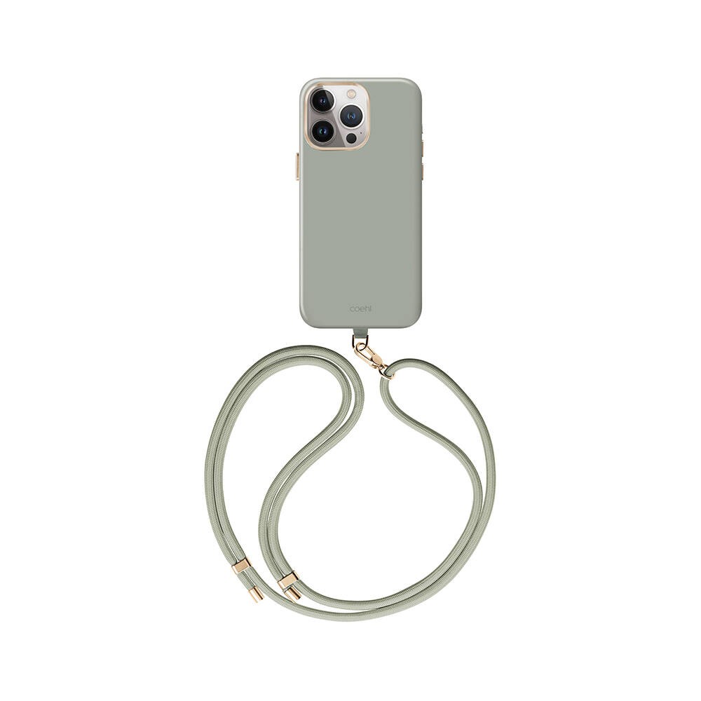 iPhone 15 Pro Max Kılıf Magsafe Şarj Özellikli Soft Pürüzsüz Yüzey Askı İpli Coehl Creme Kılıf