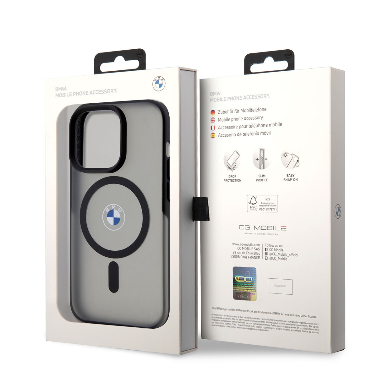 iPhone 14 Pro Max Kılıf BMW Magsafe Şarj Özellikli Transparan Logolu İmza Dizayn Kılıf