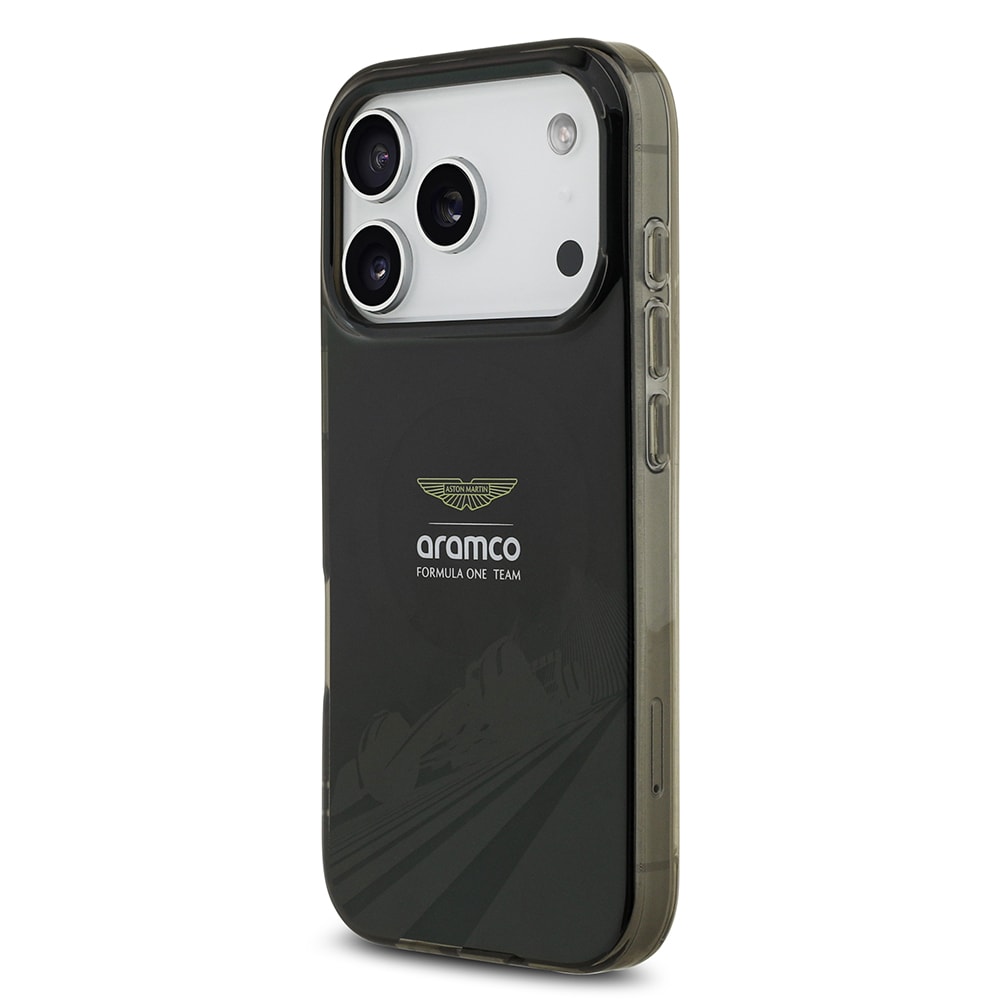Apple iPhone 17 Pro Kılıf Aston Martin Orjinal Lisanslı M-safe Şarj Özellikli IML Baskı Logolu Formula Tasarımlı Kapak