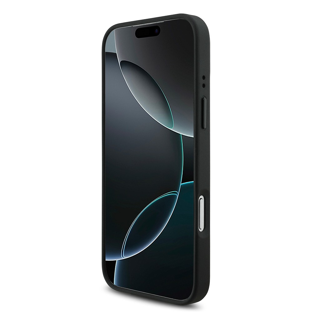 Apple iPhone 17 Pro Kılıf BMW Orjinal Lisanslı M-safe Şarj Özellikli Deri Arka Yüzey Metal Logolu Delikli Şerit Tasarımlı Kapak