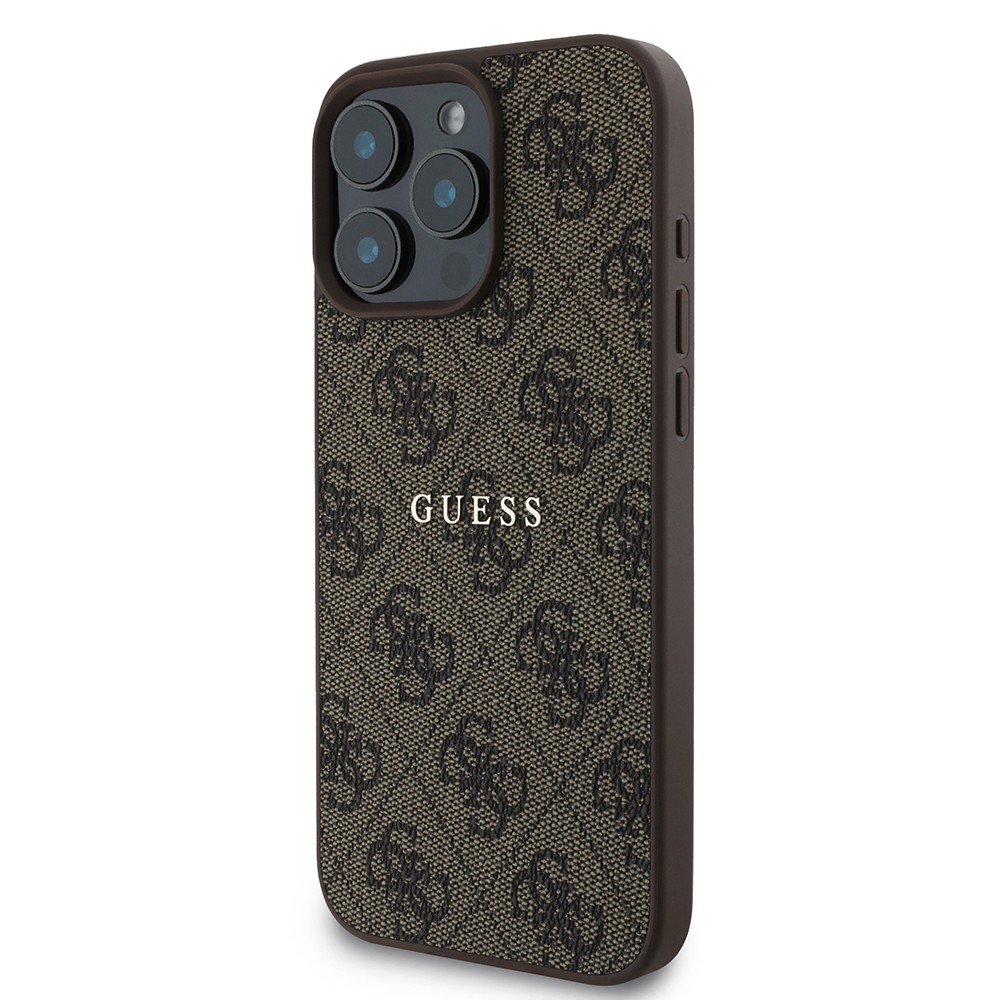 iPhone 15 Pro Max Kılıf Guess Orjinal Lisanslı Magsafe Şarj Özellikli 4G Desen Yazı Logolu Kılıf