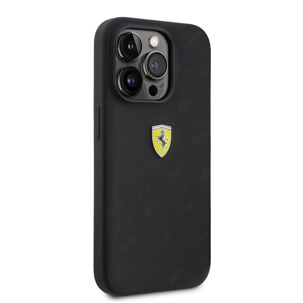 Apple iPhone 15 Pro Kılıf Ferrari Orjinal Lisanslı Metal Logolu SF Yazılı Kapak
