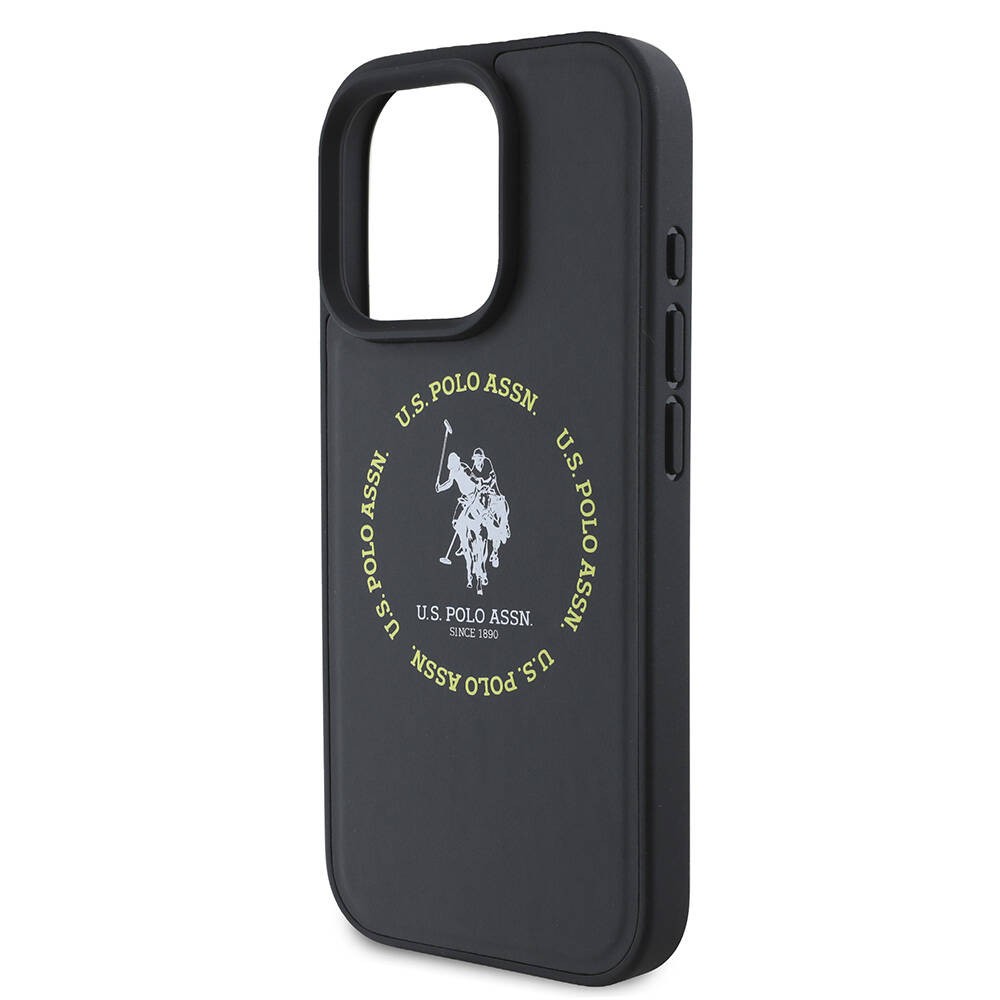 iPhone 16 Pro Max Kılıf U.S. Polo Assn. Orjinal Lisanslı Magsafe Şarj Özellikli Circle ve Double Horse Logolu Deri Kılıf