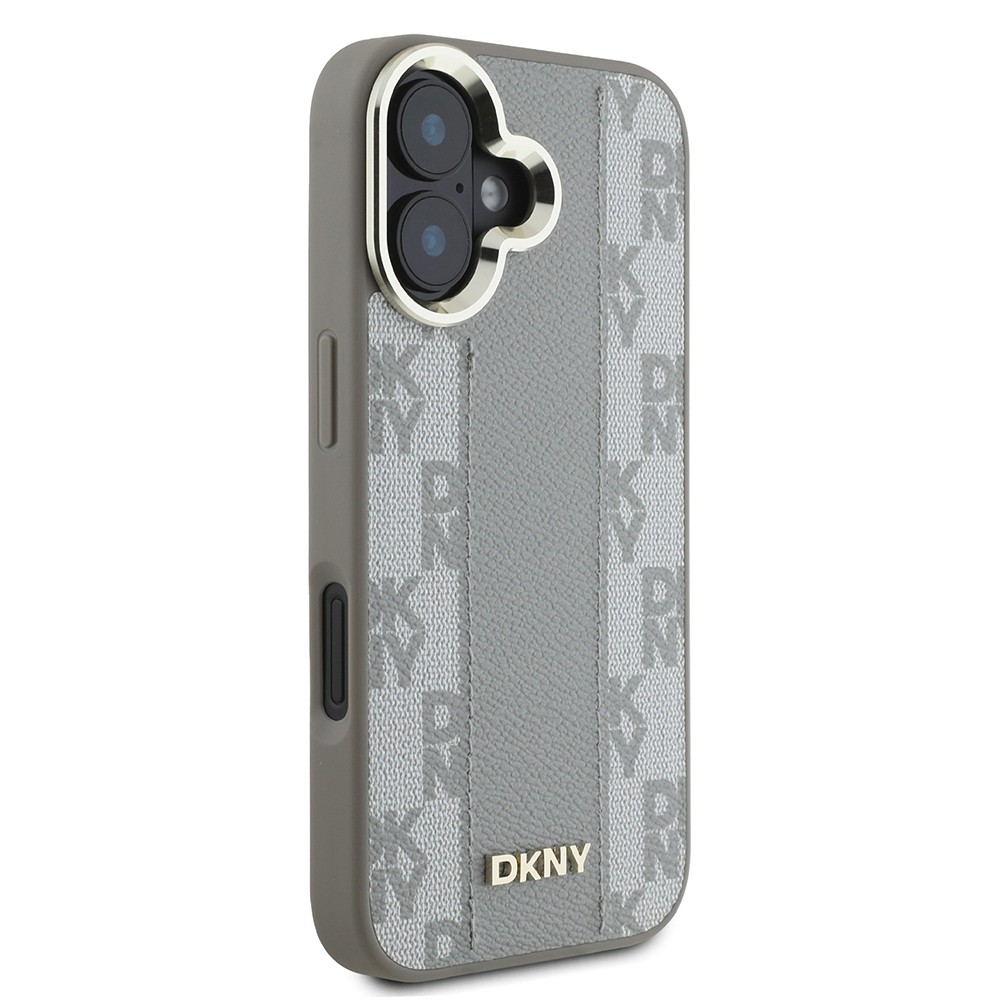 iPhone 16 Kılıf DKNY Orjinal Lisanslı Magsafe Şarj Özellikli 3D Yazılı Checkered Pattern Kılıf