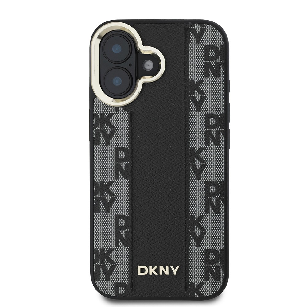 iPhone 16 Plus Kılıf DKNY Orjinal Lisanslı Magsafe Şarj Özellikli 3D Yazılı Checkered Pattern Kılıf