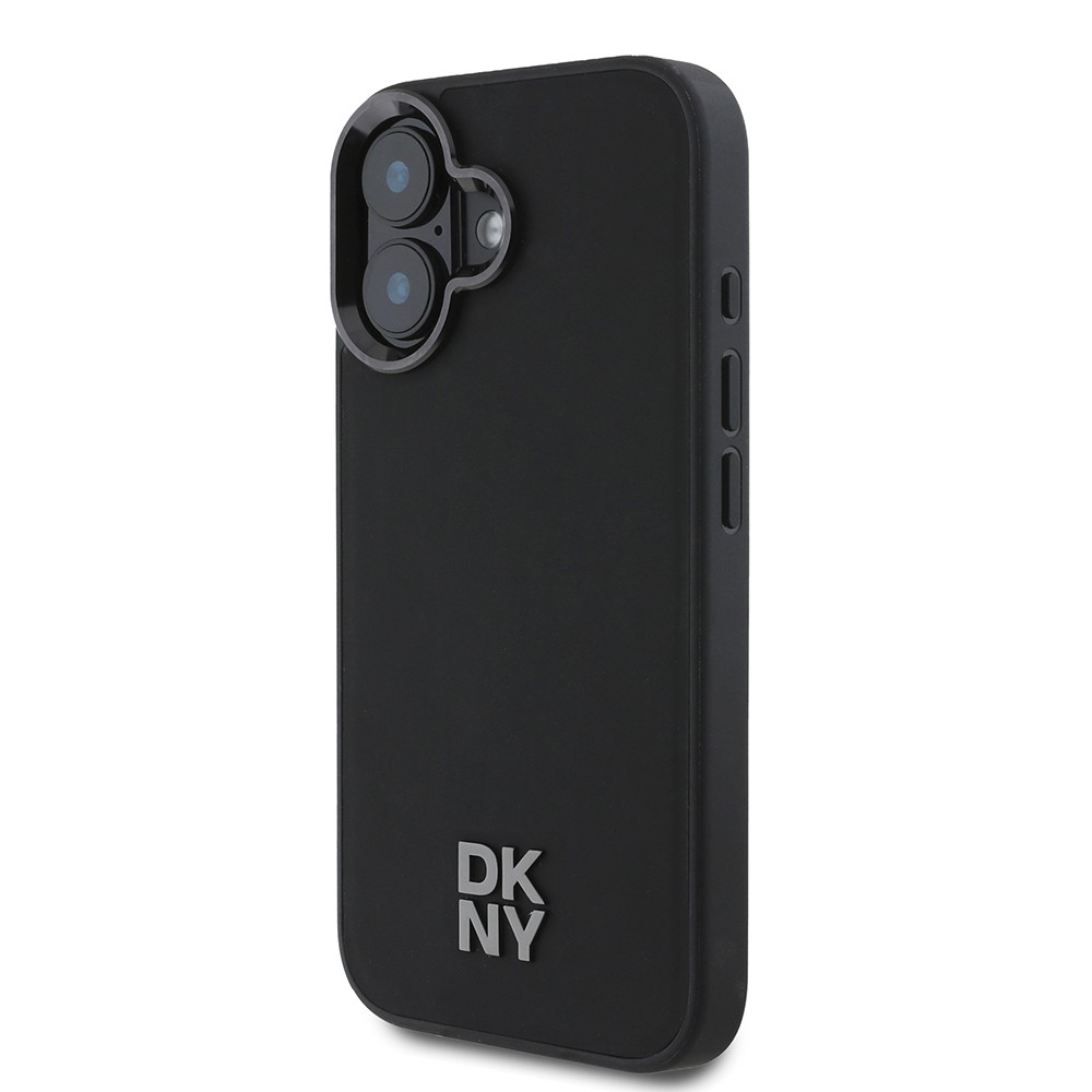 iPhone 16 Kılıf DKNY Orjinal Lisanslı Magsafe Şarj Özellikli Metal Logolu PU Deri Plain Kılıf
