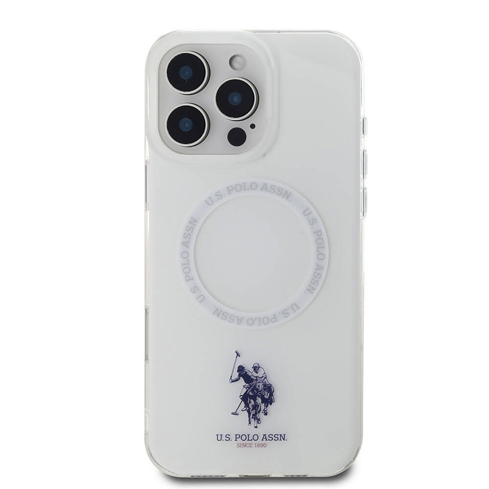 iPhone 16 Pro Max Kılıf U.S. Polo Assn. Orjinal Lisanslı Magsafe Şarj Özellikli IML Double Horse Logolu Ring Kılıf