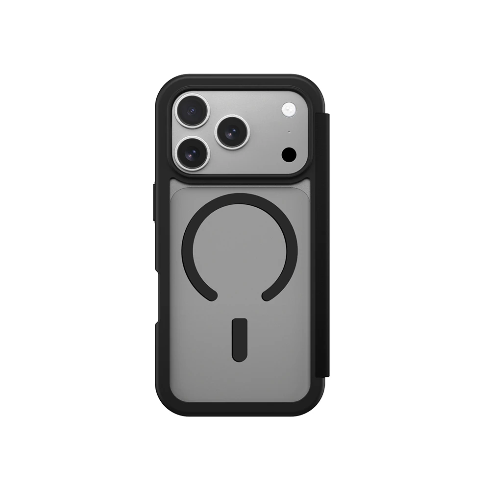 Apple iPhone 17 Pro PU Kartlıklı Kapaklı Amazingthing Glamour Foilo Serisi Kılıf