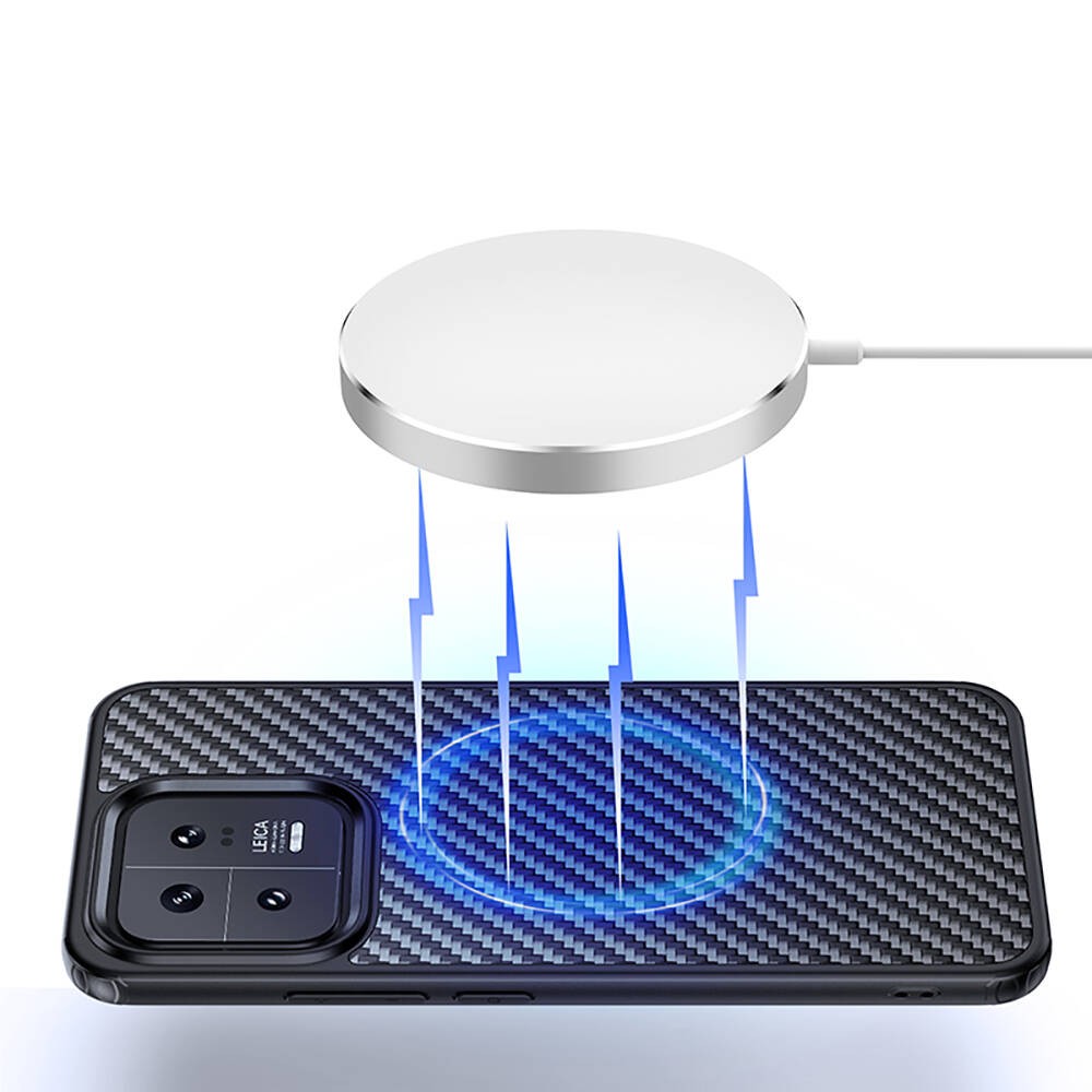 Xiaomi Mi 13 Pro Kılıf Aramid Karbon Fiber M-safe Özellikli Wlons Radison Kapak