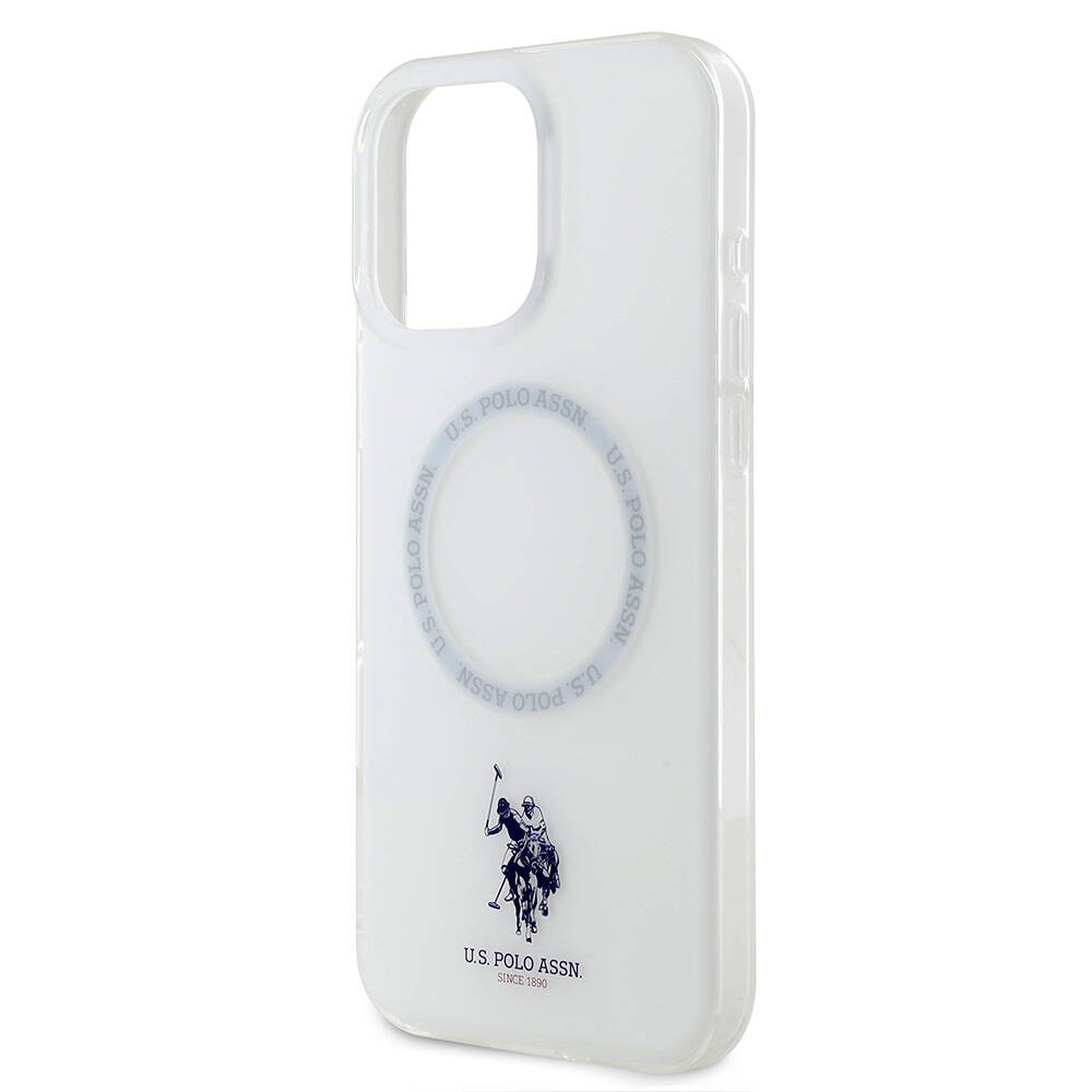 iPhone 16 Pro Kılıf U.S. Polo Assn. Orjinal Lisanslı Magsafe Şarj Özellikli IML Double Horse Logolu Ring Kılıf