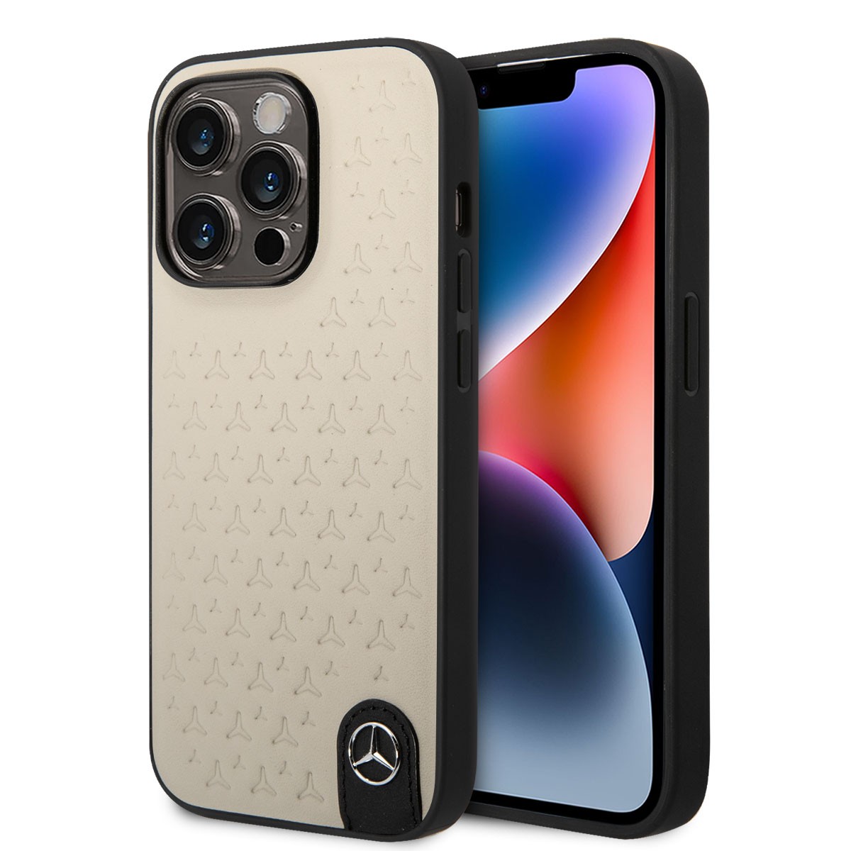 iPhone 14 Pro Max Kılıf Mercedes Benz Hakiki Deri Yıldız Dizayn Kılıf