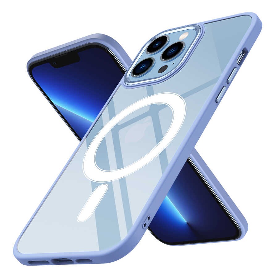 iPhone 12 Pro Max Kılıf Wireless Şarj Özellikli Zore Krom Magsafe Silikon Kılıf