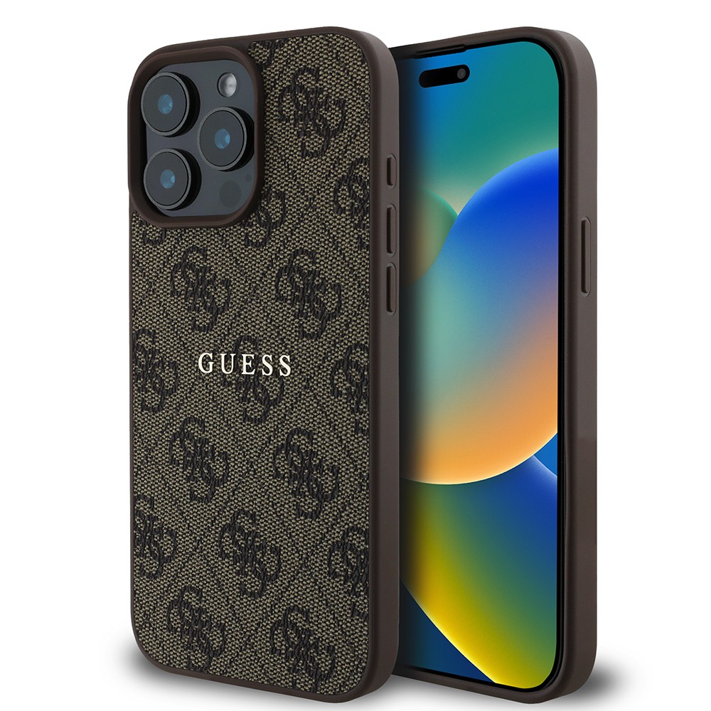 iPhone 15 Pro Max Kılıf Guess Orjinal Lisanslı Magsafe Şarj Özellikli 4G Desen Yazı Logolu Kılıf