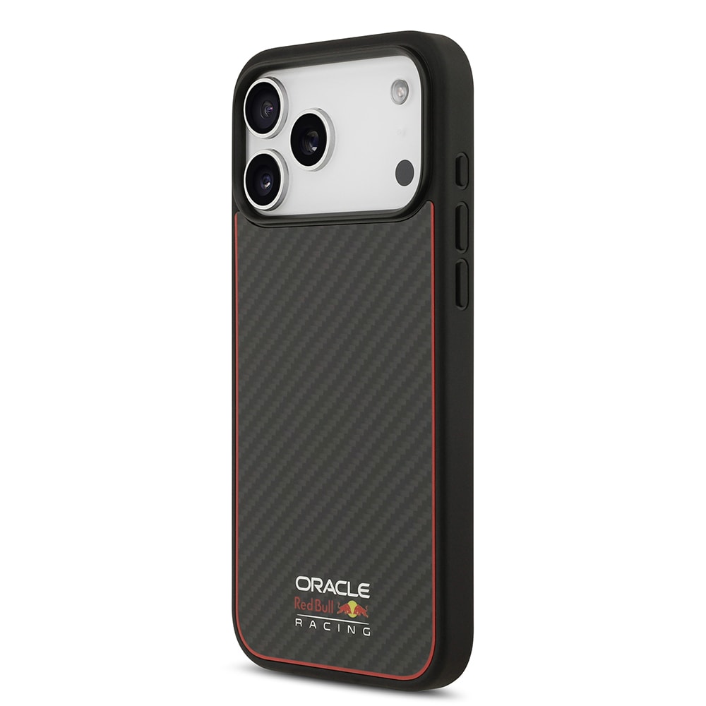 Apple iPhone 17 Pro Max Kılıf Redbull Orjinal Lisanslı M-safe Şarj Özellikli Karbon Fiber Parlayan Logolu Kevlar Kapak