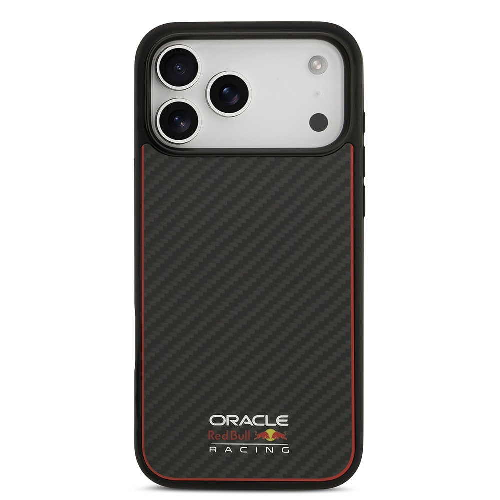 Apple iPhone 17 Pro Max Kılıf Redbull Orjinal Lisanslı M-safe Şarj Özellikli Karbon Fiber Parlayan Logolu Kevlar Kapak