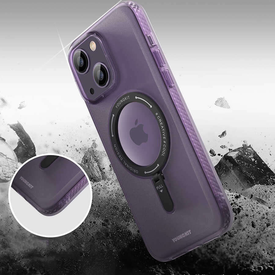 iPhone 14 Kılıf Magsafe Şarj Özellikli Youngkit Rock Serisi Kılıf
