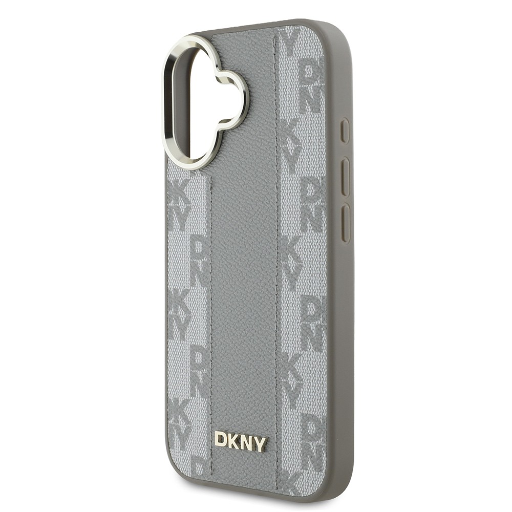 iPhone 16 Kılıf DKNY Orjinal Lisanslı Magsafe Şarj Özellikli 3D Yazılı Checkered Pattern Kılıf