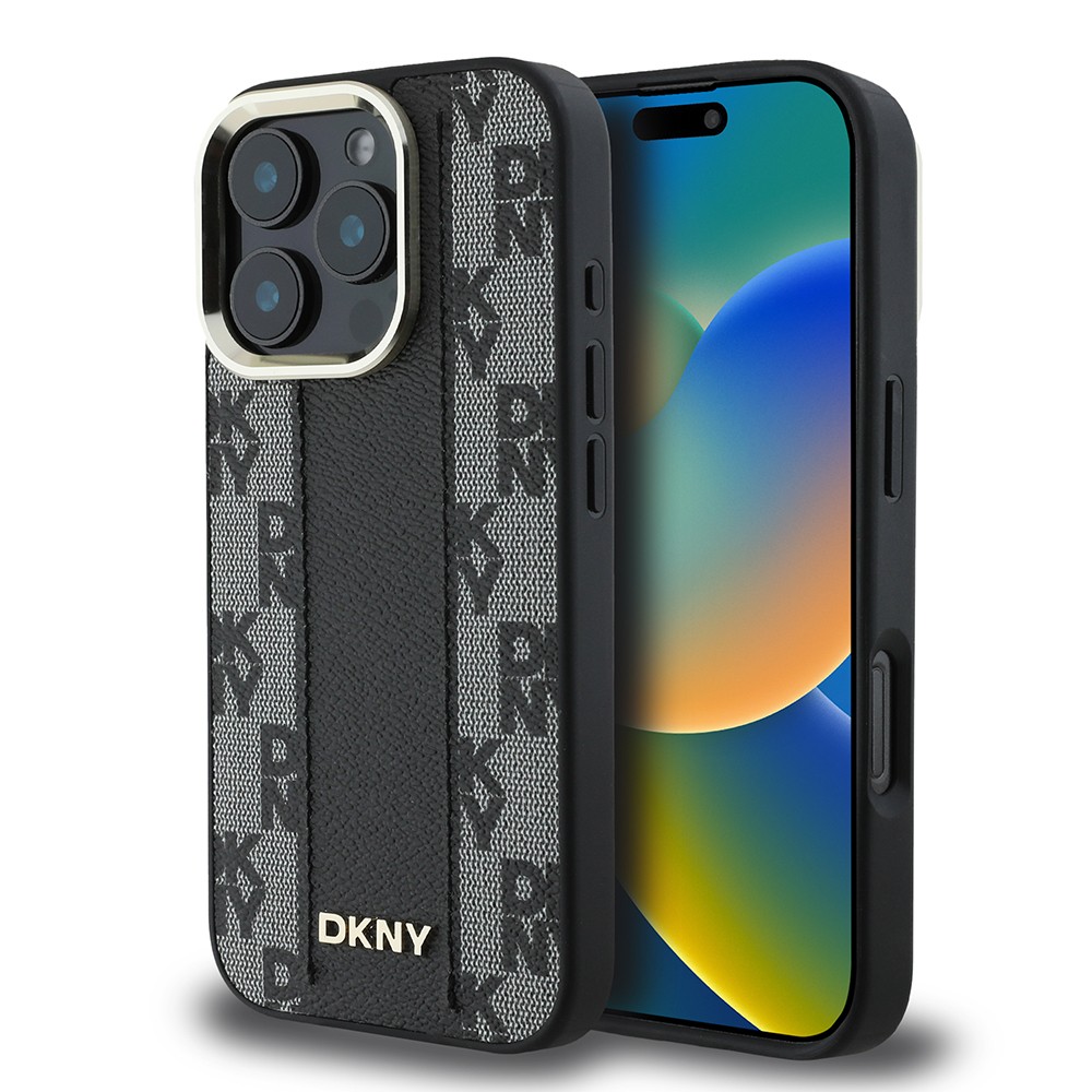 iPhone 16 Pro Max Kılıf DKNY Orjinal Lisanslı Magsafe Şarj Özellikli 3D Yazılı Checkered Pattern Kılıf