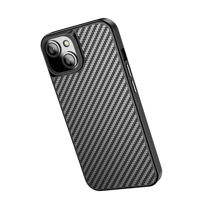 iPhone 14 Plus Kılıf Aramid Karbon Fiber Magsafe Özellikli Wlons Radison Kılıf