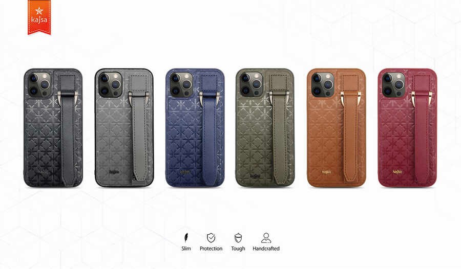 iPhone 12 Pro Kılıf Kajsa Neo Clasic Serisi Mono K Strap Kılıf