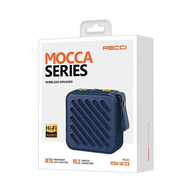 Recci RSK-W33 Mocca Serisi TF/AUX/USB Askılı Akıllı Wireless Bluetooth 5.3 Speaker Hoparlör