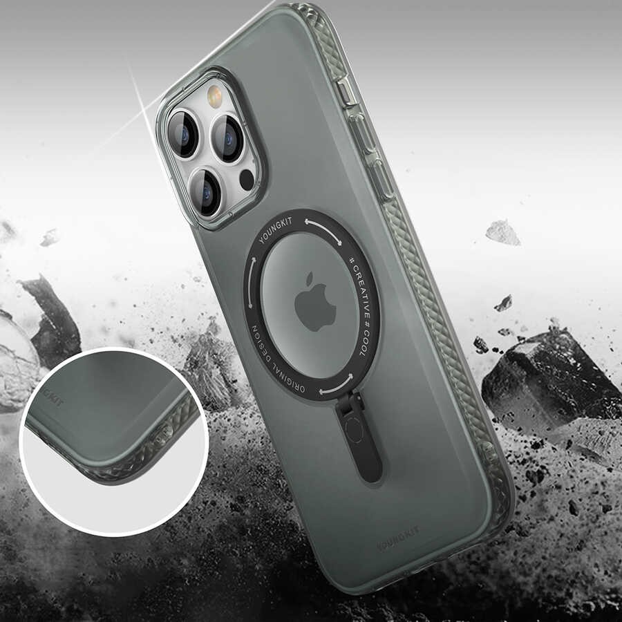 iPhone 14 Pro Max Kılıf Magsafe Şarj Özellikli Youngkit Rock Serisi Kılıf