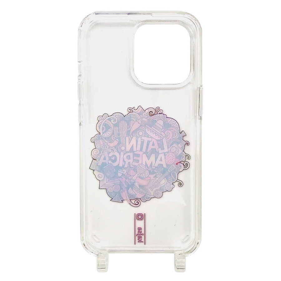 iPhone 14 Plus Kılıf Kajsa Missy And Match Şeffaf Desenli İp Askılı Kılıf