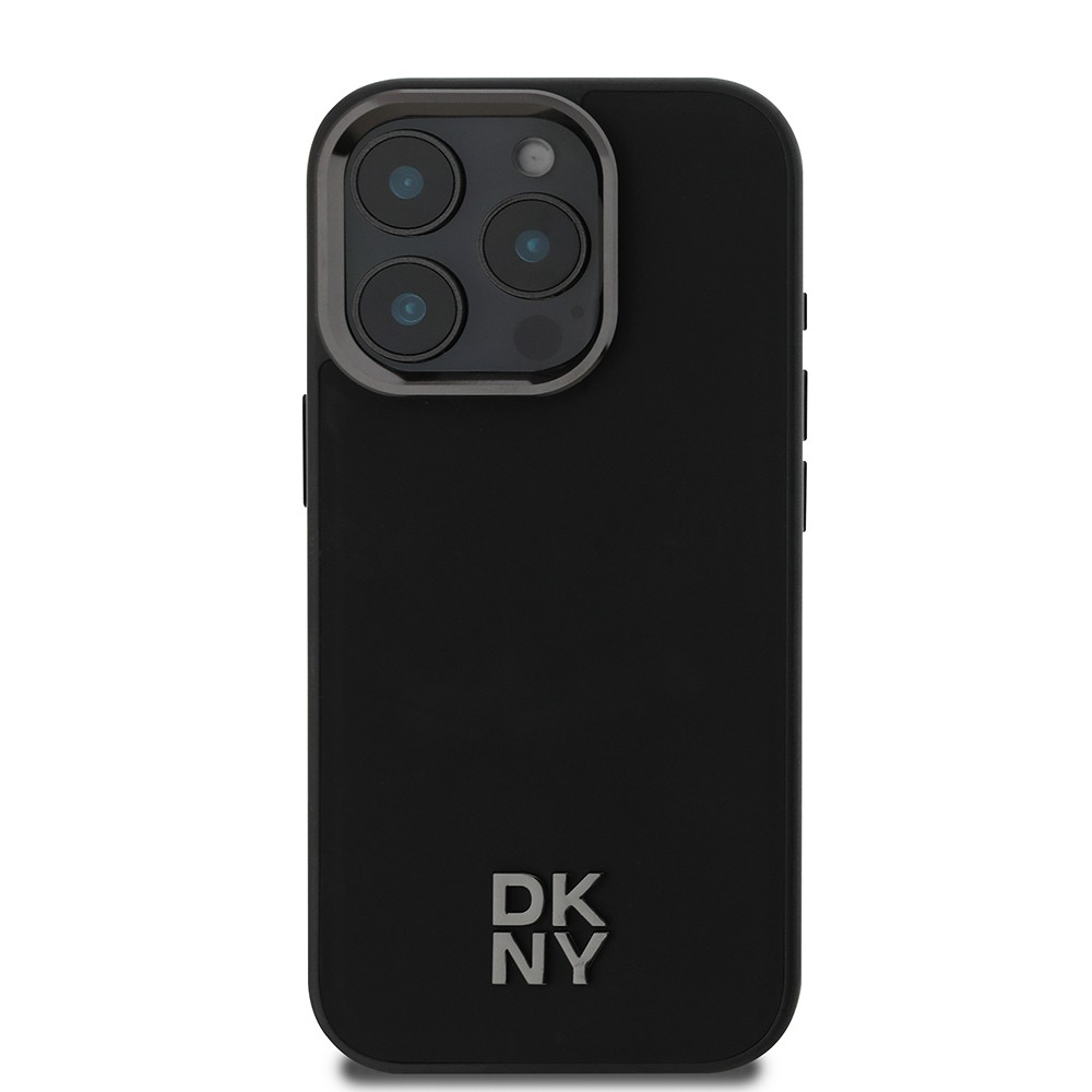 iPhone 16 Pro Max Kılıf DKNY Orjinal Lisanslı Magsafe Şarj Özellikli Metal Logolu PU Deri Plain Kılıf