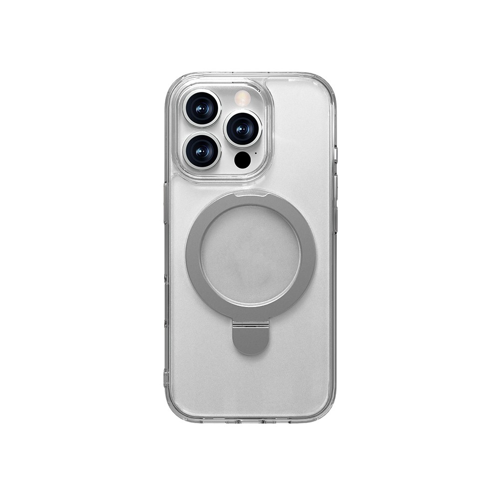 iPhone 16 Pro Max Kılıf Magsafe Şarj Özellikli Raptic Air Stand Serisi Buzlu Transparan Tasarımlı Standlı Kılıf