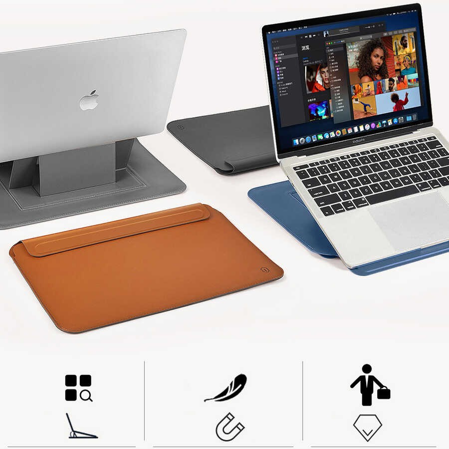 Macbook 13.3' Air Wiwu Macbook Skin Pro Portable Stand Kılıf