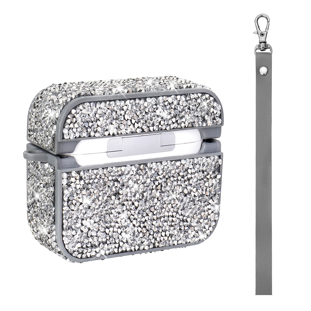 Apple Airpods 3. Nesil Zore Airbag 45 Bilek Askı Aparatlı Simli Şeffaf Kılıf