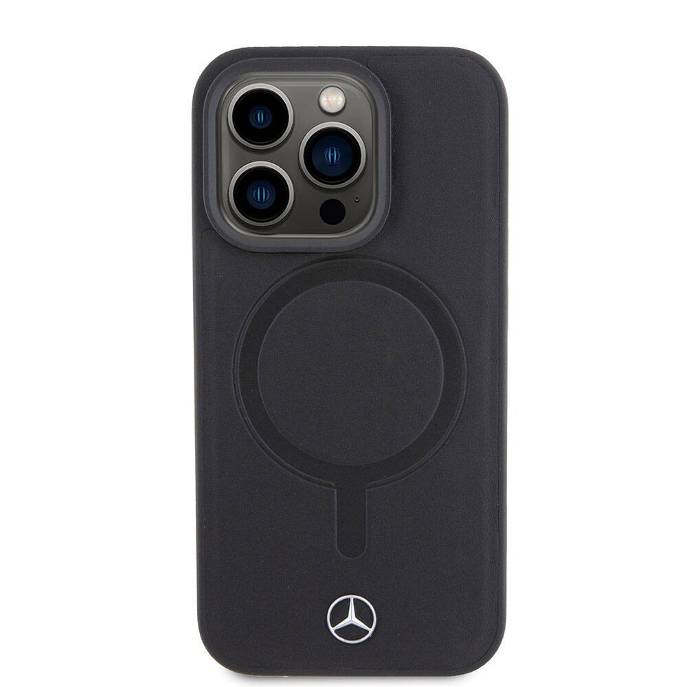 iPhone 15 Pro Kılıf Mercedes Benz Magsafe Şarj Özellikli Yumuşak Deri Orjinal Lisanslı Kılıf
