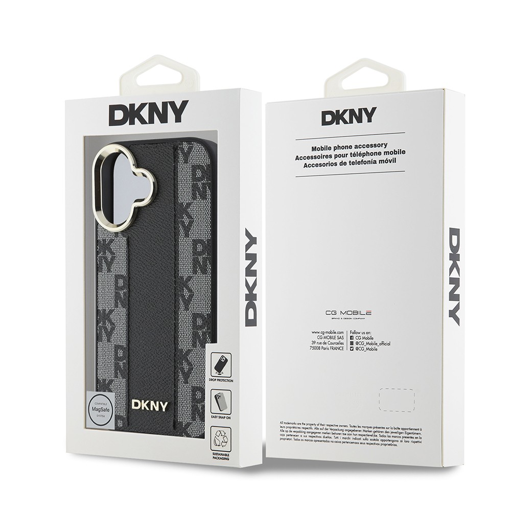 iPhone 16 Plus Kılıf DKNY Orjinal Lisanslı Magsafe Şarj Özellikli 3D Yazılı Checkered Pattern Kılıf