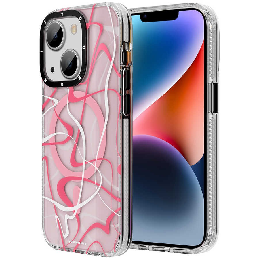 iPhone 14 Kılıf Magsafe Şarj Özellikli Youngkit Water-Ink Serisi Kılıf