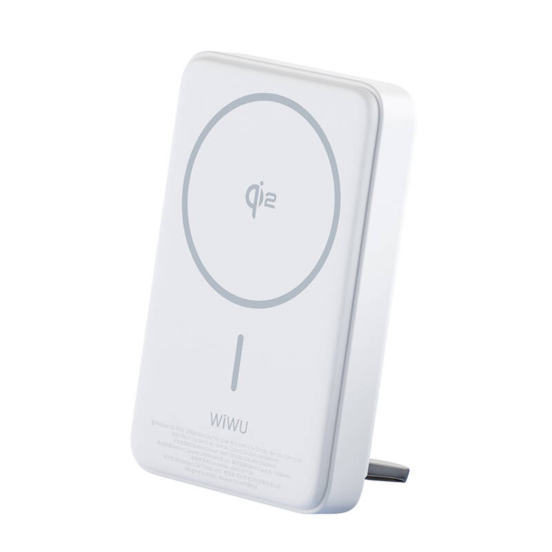 Wiwu Wi-P031 Qi2 Şarj Teknolojili LED Işık Göstergeli Standlı 30W Taşınabilir Magsafe Wireless Powerbank 10.000mAh