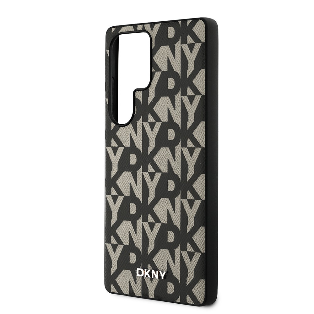 Galaxy S25 Ultra Kılıf DKNY Orjinal Lisanslı M-safe Şarj Özellikli 3D Yazılı Grid Pattern Kapak